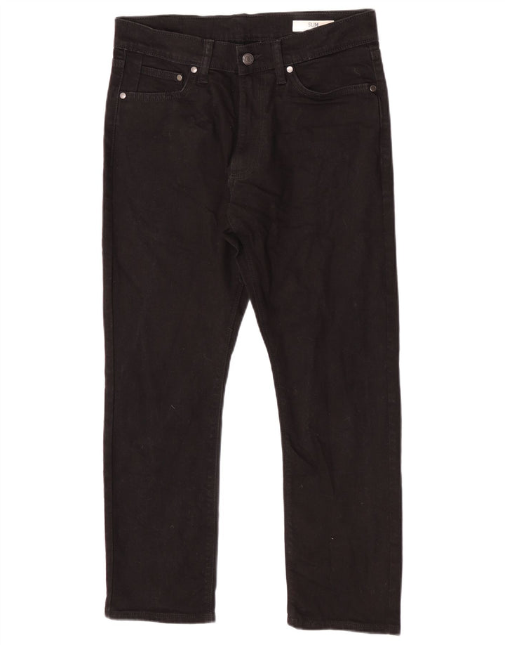 Marks & Spencer Herren Slim Jeans W30 L27 Schwarze Baumwolle