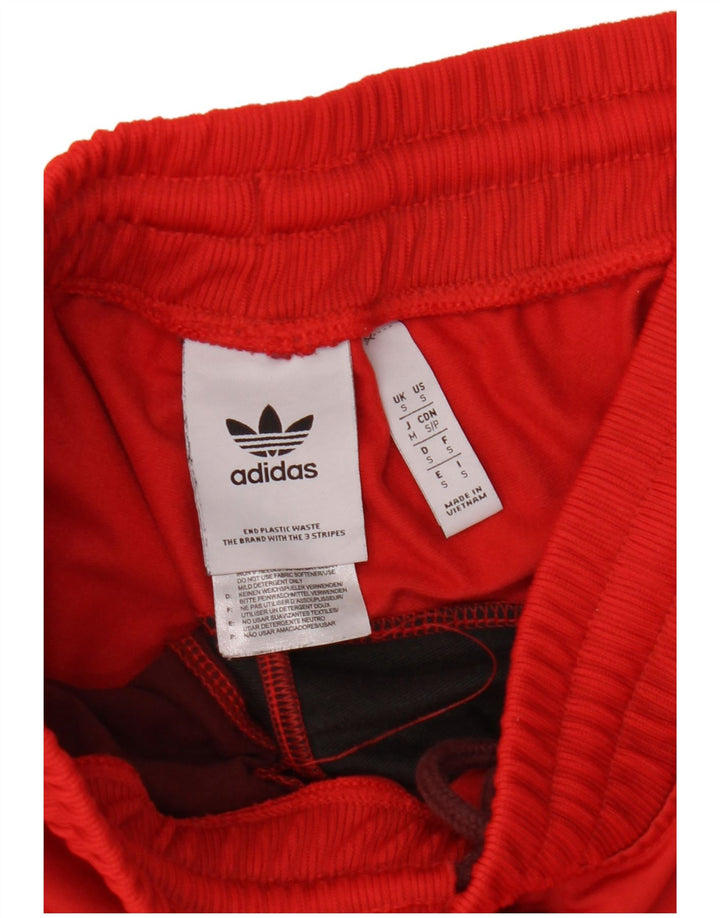 Adidas Herren-Trainingshose, klein, rotes Farbblock-Polyester