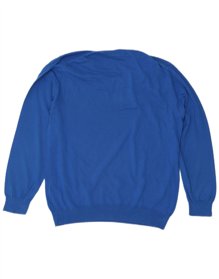GANT Herren-Pullover mit V-Ausschnitt, XL, blaue Baumwolle