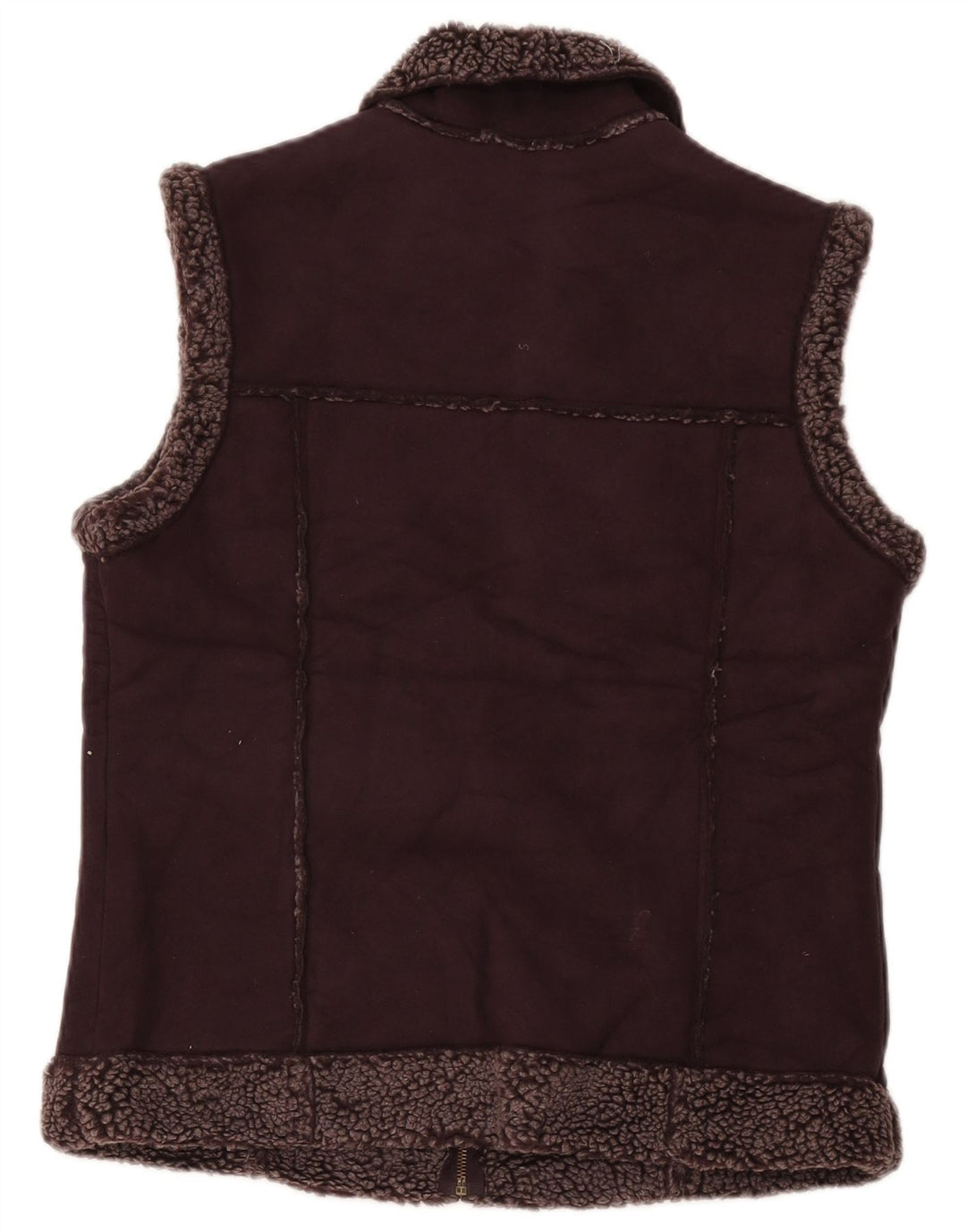 Marks & Spencer Sherpa-Gilet für Damen, UK 12, mittleres Burgunderrot, Polyester