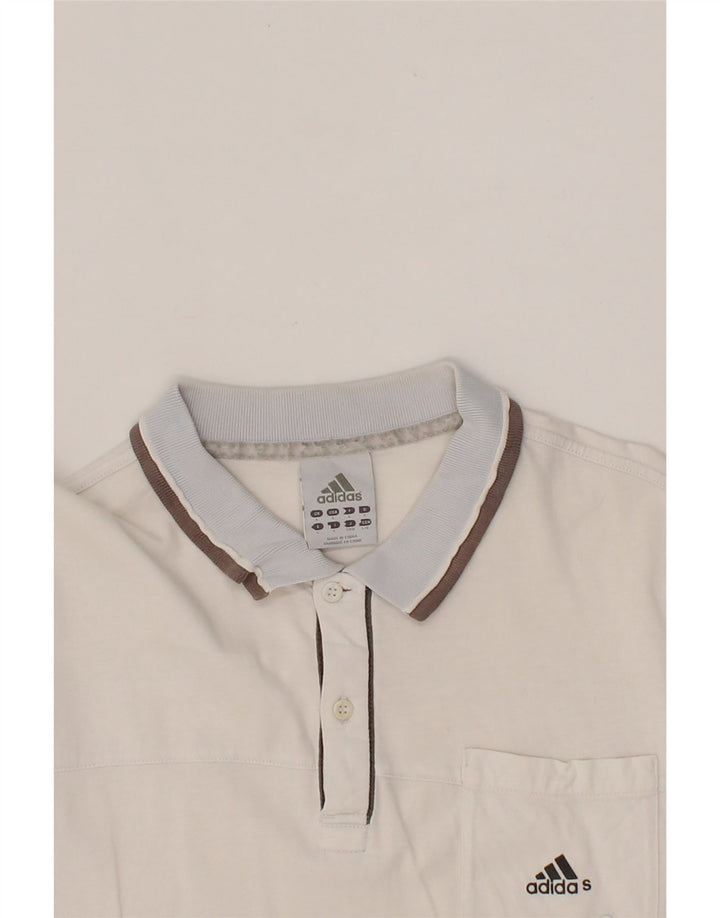 ADIDAS Mens Polo Shirt Large Off White Cotton Vintage Adidas and Second-Hand Adidas from Messina Hembry 
