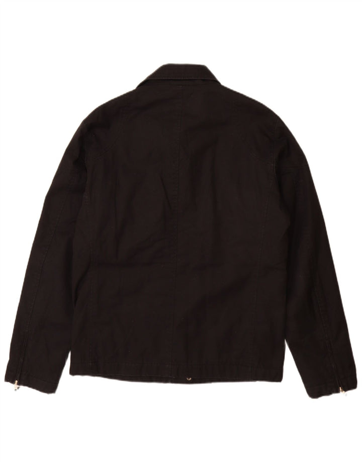 ZARA Herren Utility-Jacke UK 38 Mittelschwarze Baumwolle