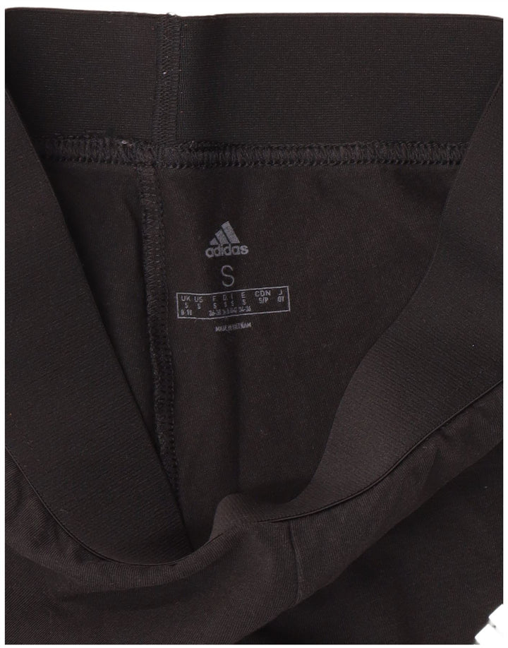ADIDAS Damen Leggings UK 8/10 Small Schwarz