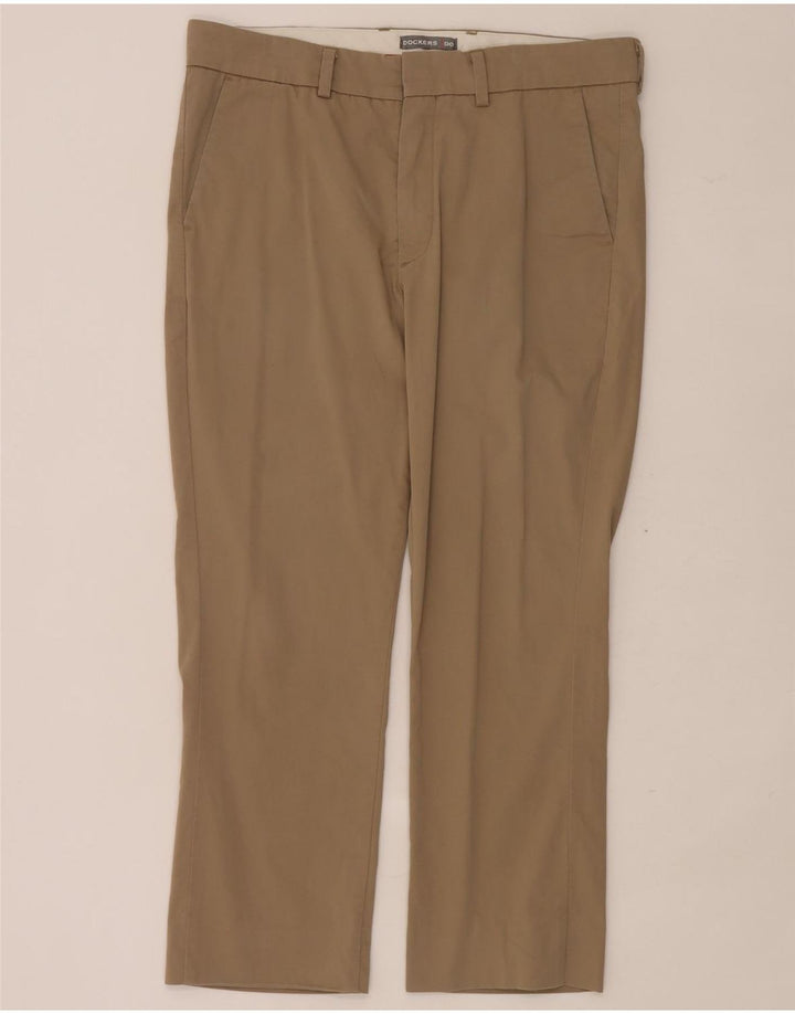 Dockers Herren-PEGged-Cropped-Hose W34 L26 Beige Baumwolle