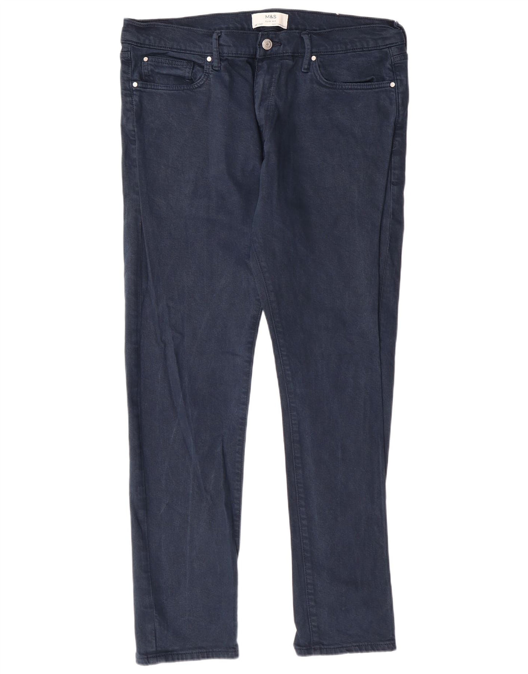 MARKS & SPENCER Herren Slim Jeans W36 L30 Marineblau Baumwolle Classic