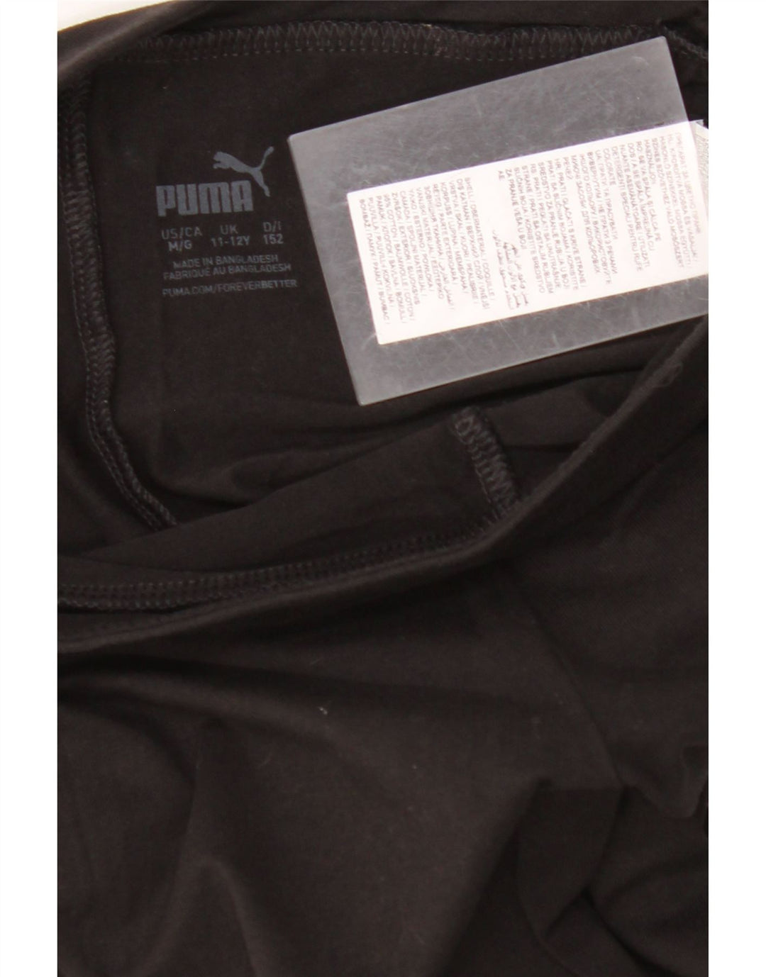 PUMA Mädchen-Grafik-Leggings, 11–12 Jahre, schwarze Baumwolle