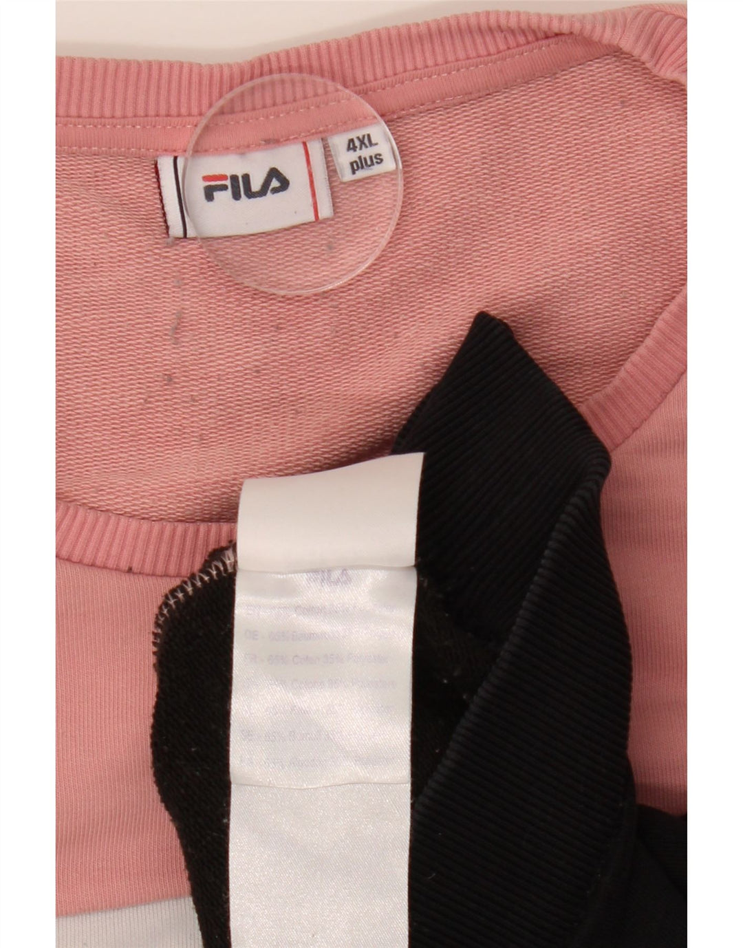 FILA Damen Grafik-Sweatshirt-Pullover UK 24 4XL Pink Colourblock Baumwolle