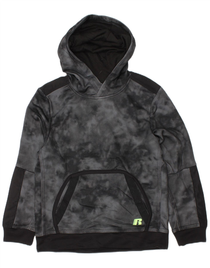 Russell Athletic Kapuzenpullover für Jungen, 6–7 Jahre, Größe S, grauer Batik-Polyester