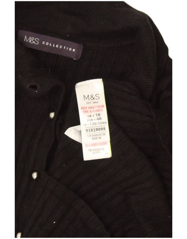 Marks & Spencer Damen Poloshirt UK 18 XL Schwarze Viskose
