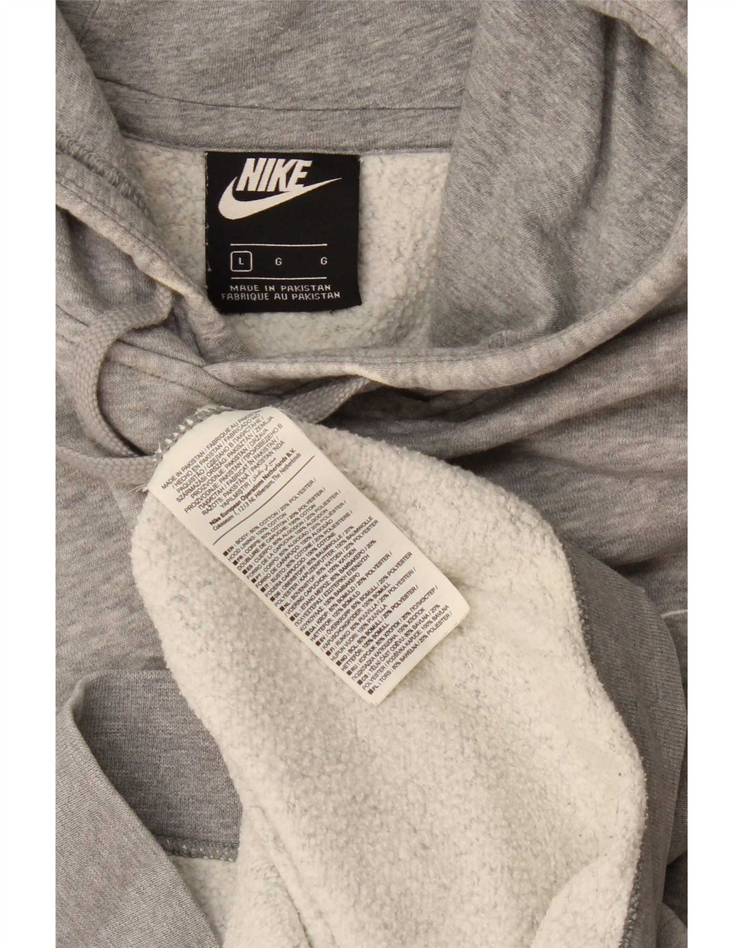 Nike Herren-Kapuzenpullover, groß, grau gefleckte Baumwolle