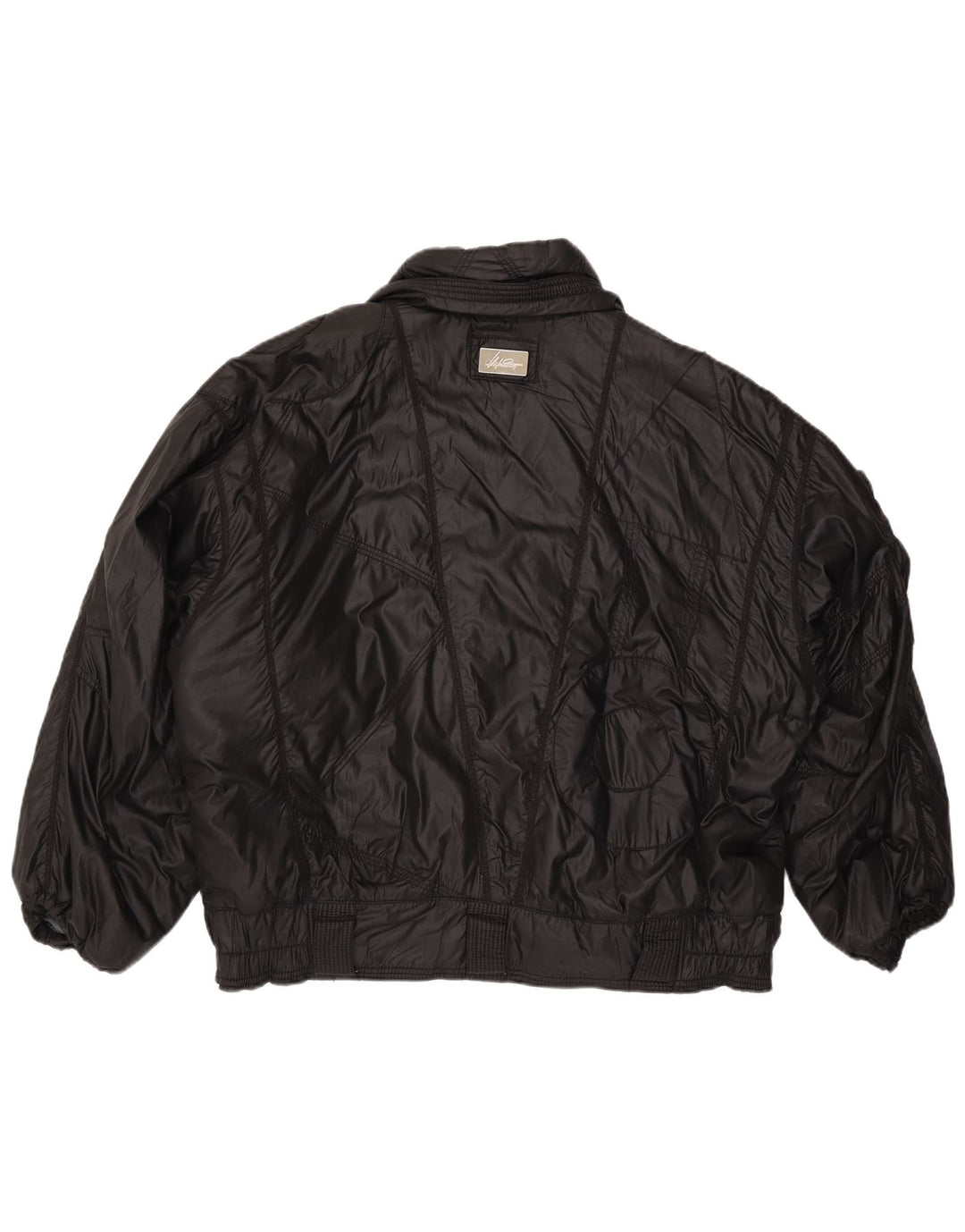 Vintage Damen Bomberjacke IT 52 XL Schwarz Polyamid