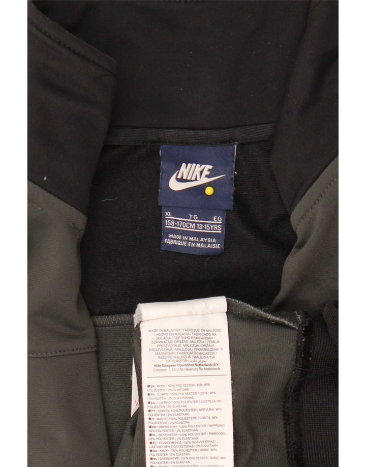 Nike Jungen-Trainingsanzug-Top-Jacke, 13–14 Jahre, XL, graues Colourblock-Polyester