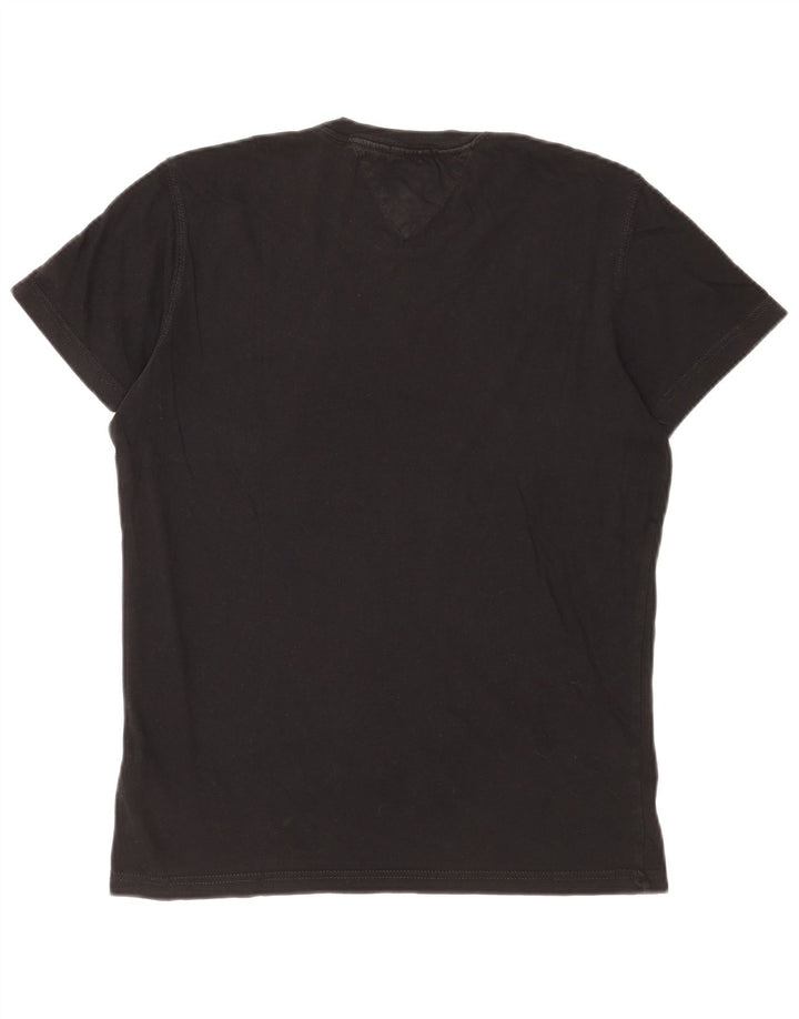 Tommy Hilfiger Herren-T-Shirt mit Grafik, Größe S, schwarze Baumwolle
