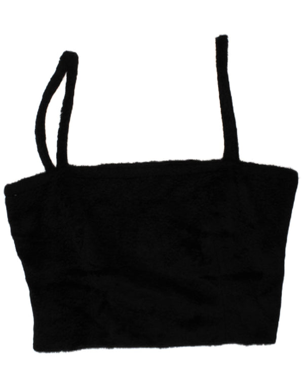 Mariella Burani Damen Amuleti Crop Top UK 14 Mittelschwarze Viskose