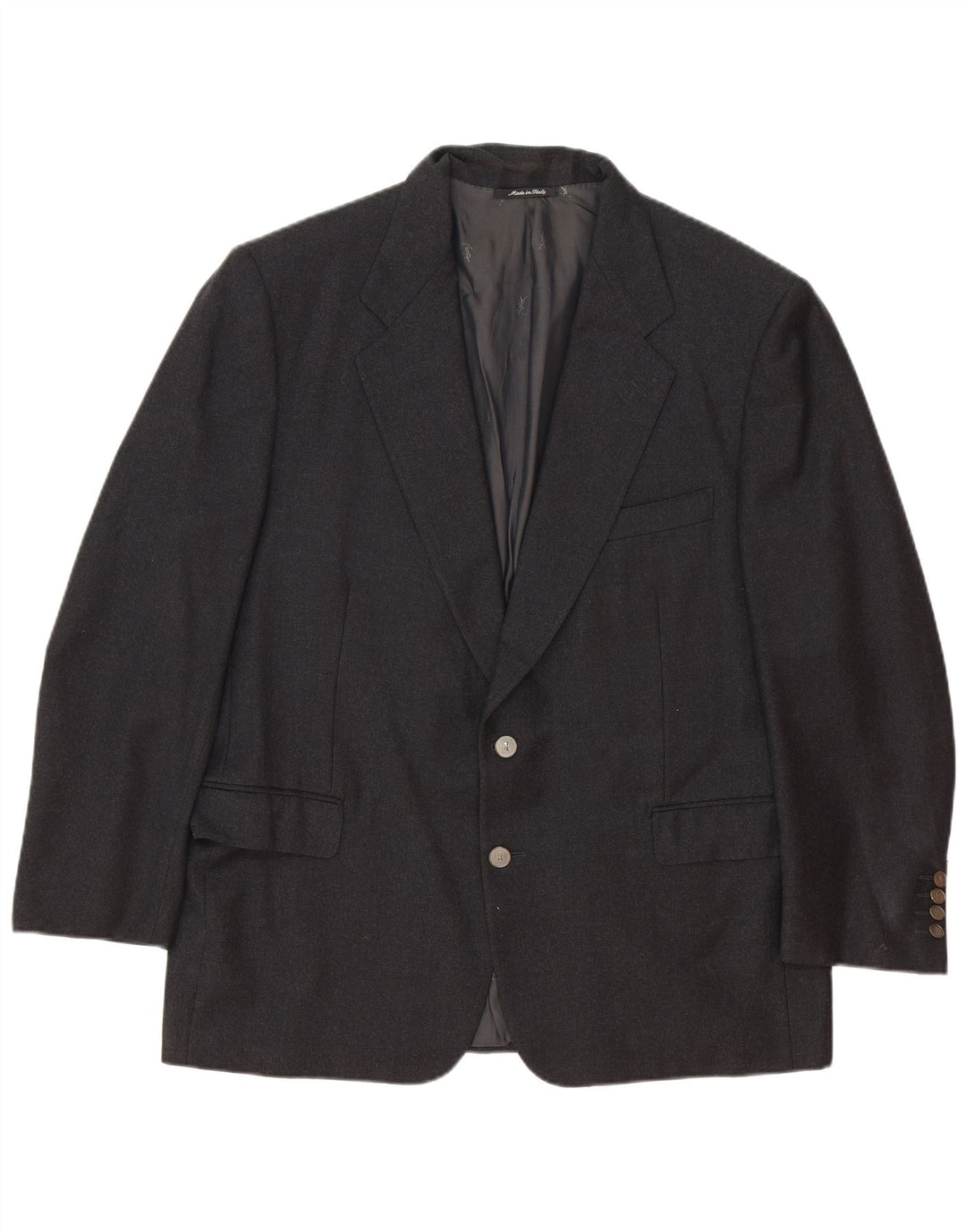 Yves Saint Laurent Herren 2-Knopf-Blazerjacke IT 56 3XL Graue Wolle Klassisch
