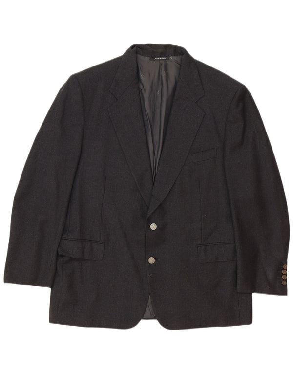 Yves Saint Laurent Herren 2-Knopf-Blazerjacke IT 56 3XL Graue Wolle Klassisch