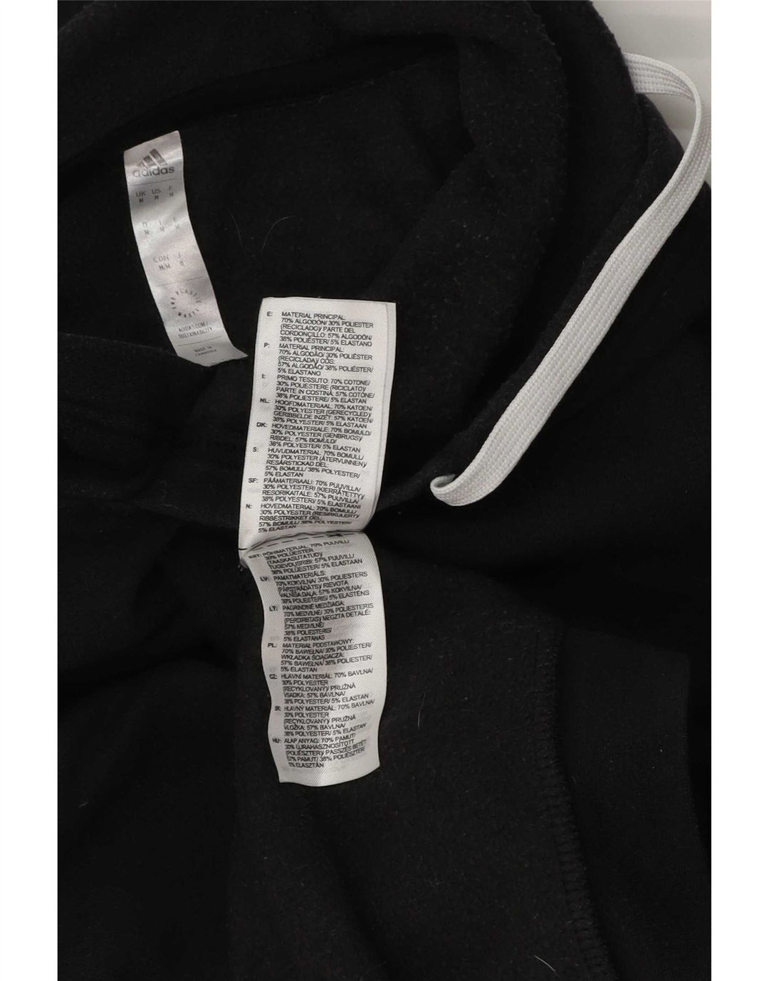 Adidas Herren Kapuzenpullover Mittelschwarz Baumwolle