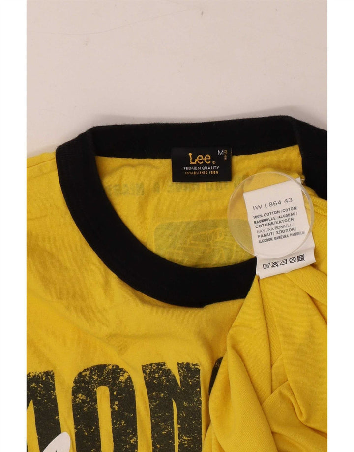 Lee Herren-Grafikoberteil mit langen Ärmeln, mittelgelbe Colourblock-Baumwolle