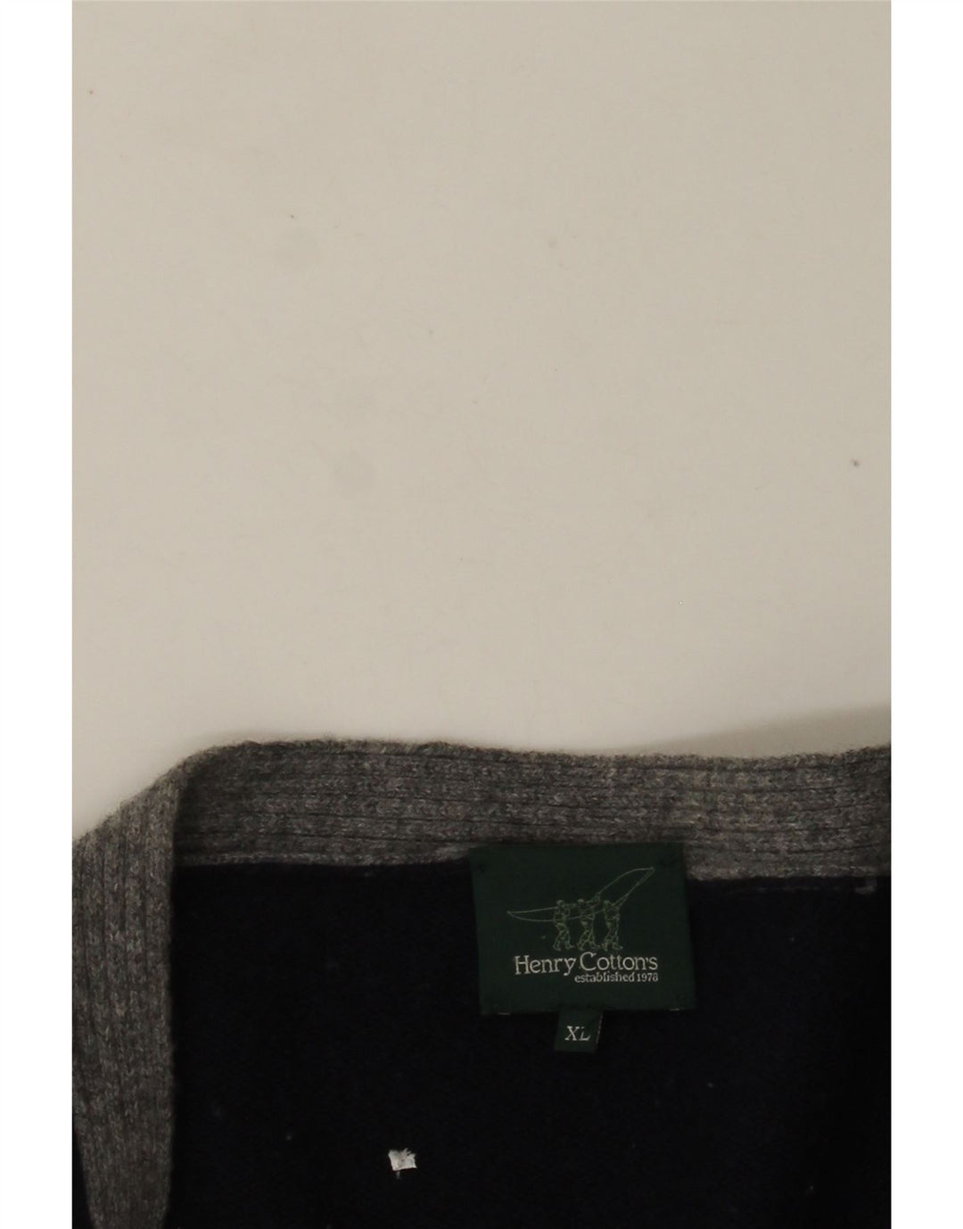 HENRY COTTONS Herren-Cardigan-Pullover XL Marineblau Farbblock