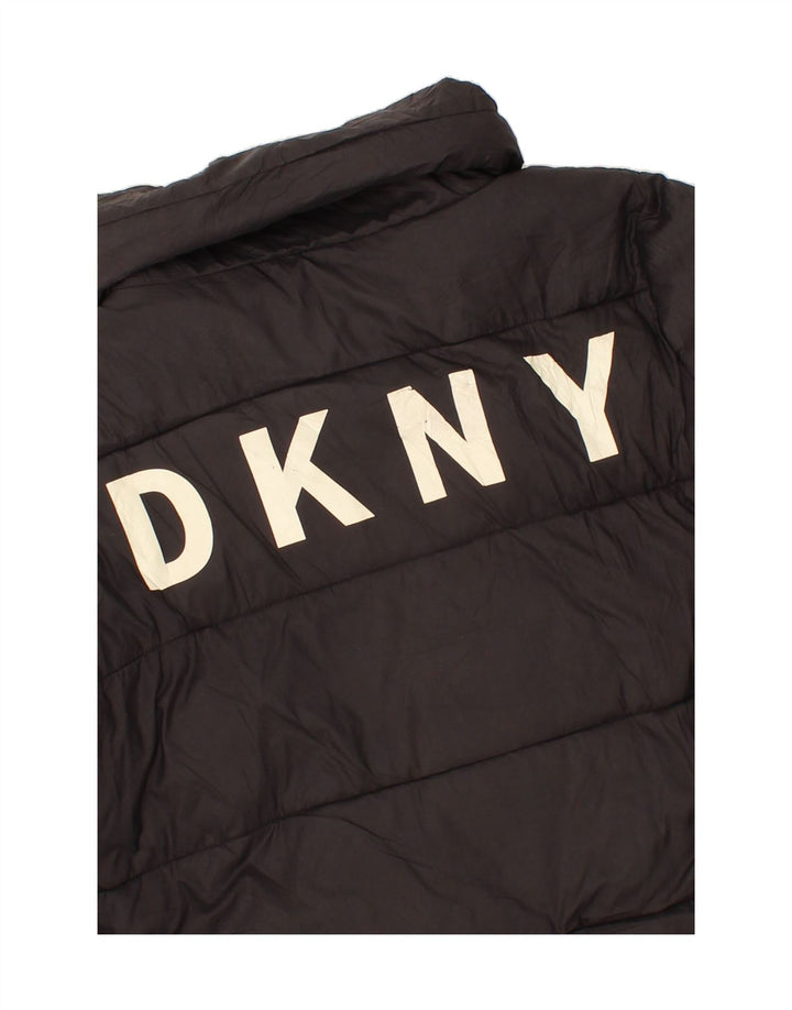 DKNY Womens Graphic Padded Jacket UK 14 Medium Black Nylon Vintage Dkny and Second-Hand Dkny from Messina Hembry 