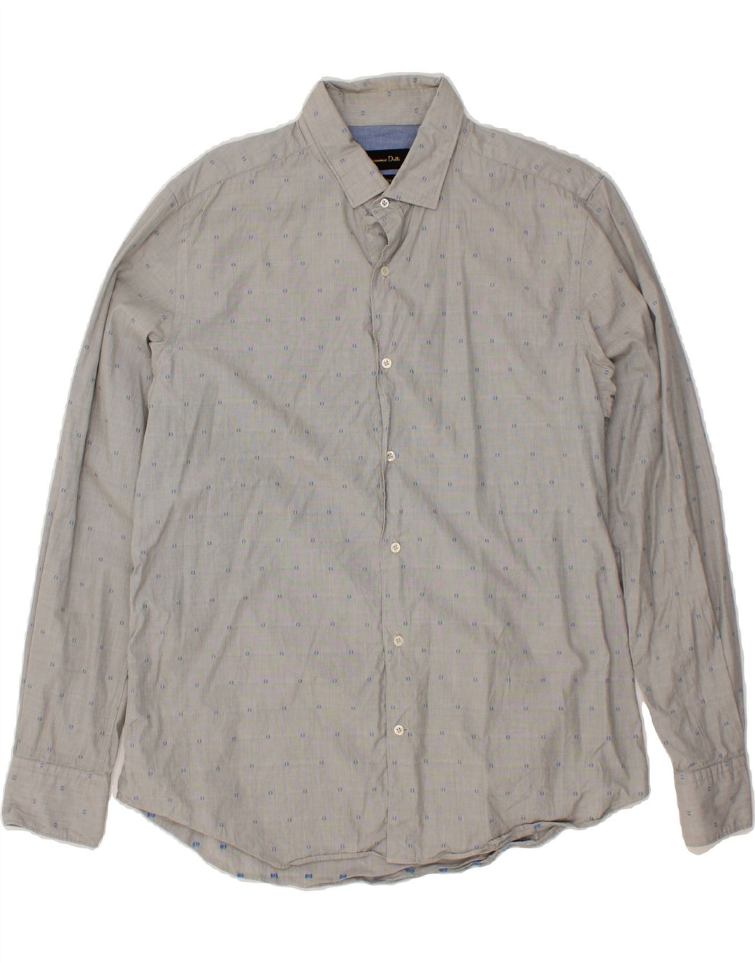 MASSIMO DUTTI Mens Shirt XL Grey Spotted Vintage Massimo Dutti and Second-Hand Massimo Dutti from Messina Hembry 