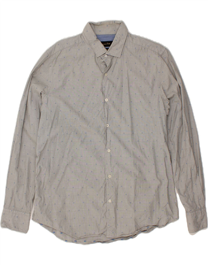 MASSIMO DUTTI Mens Shirt XL Grey Spotted Vintage Massimo Dutti and Second-Hand Massimo Dutti from Messina Hembry 