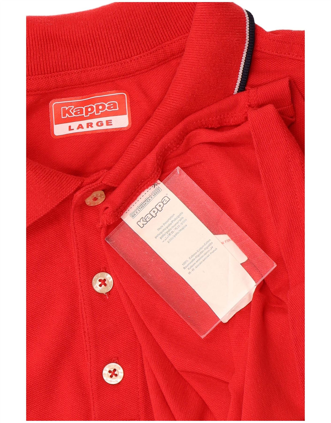 KAPPA Herren Poloshirt Große rote Baumwolle