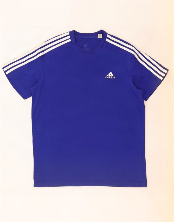 Adidas Herren T-Shirt Top mittelblaue Baumwolle