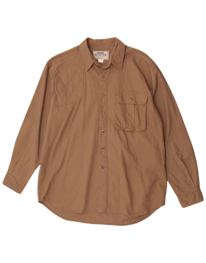 Wrangler Herrenhemd XL, braune Baumwolle