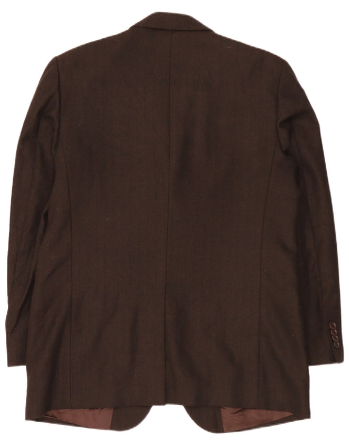 Vintage Herren 3-Knopf-Blazerjacke UK 38 Mittelbraune Schurwolle