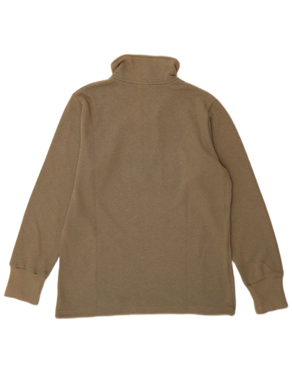 Nike Damen-Sweatshirt mit Reißverschluss am Hals, US 12/14, große Khaki-Baumwolle