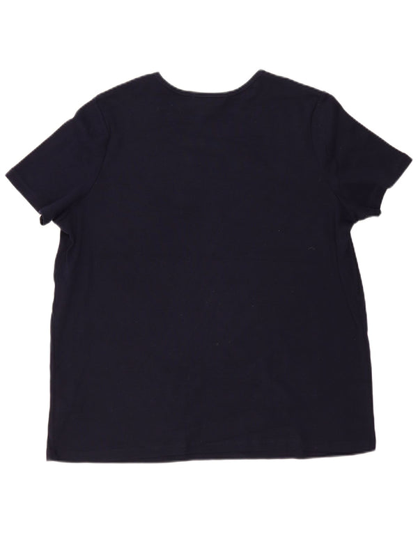RALPH LAUREN Damen T-Shirt Top UK 22 3XL Marineblau Baumwolle
