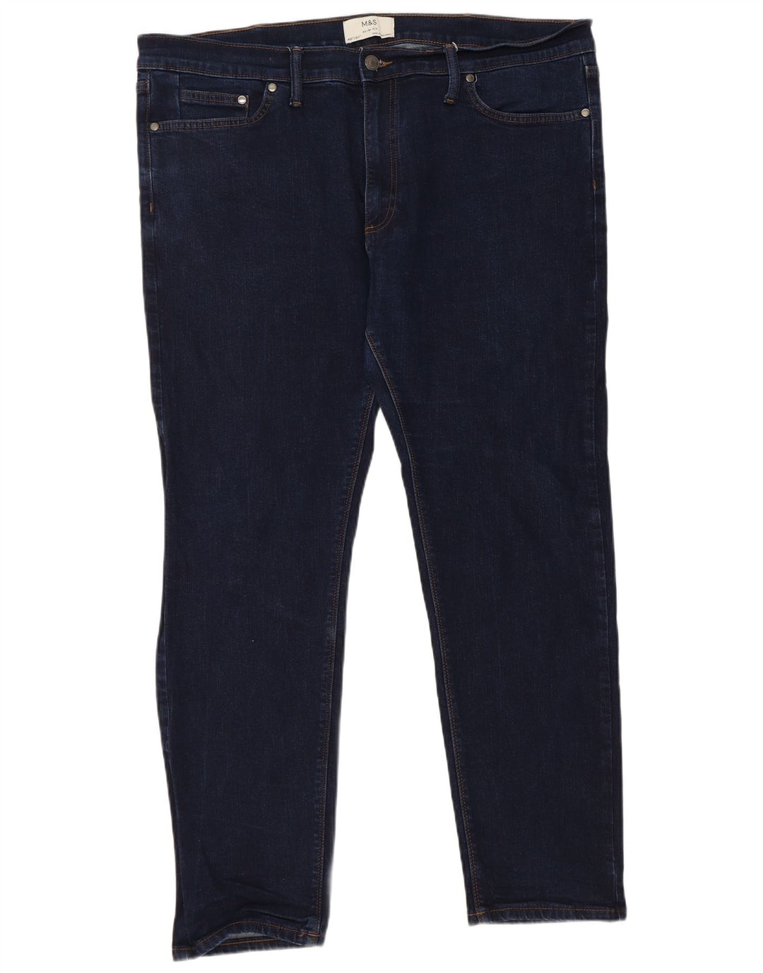 Marks & Spencer Damen Slim Jeans W40 L31 Marineblaue Baumwolle