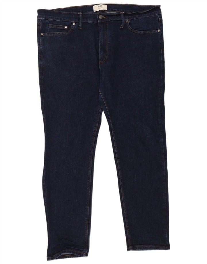 Marks & Spencer Damen Slim Jeans W40 L31 Marineblaue Baumwolle