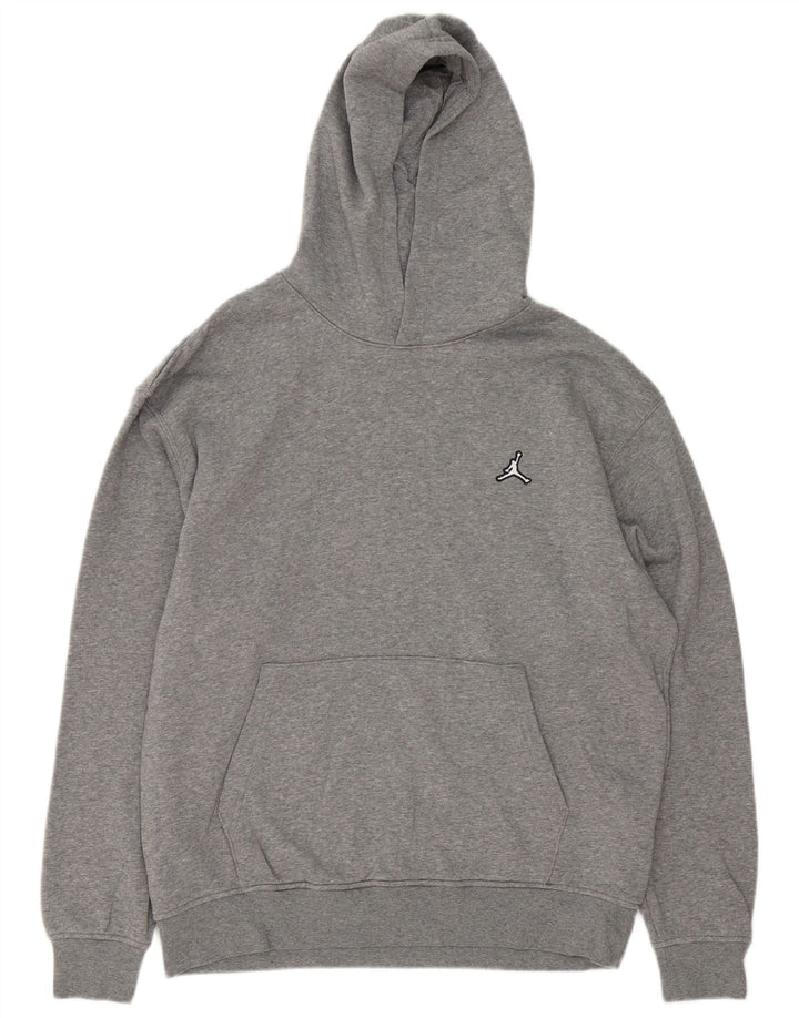 Jordan Herren-Kapuzenpullover, groß, grau gefleckte Baumwolle