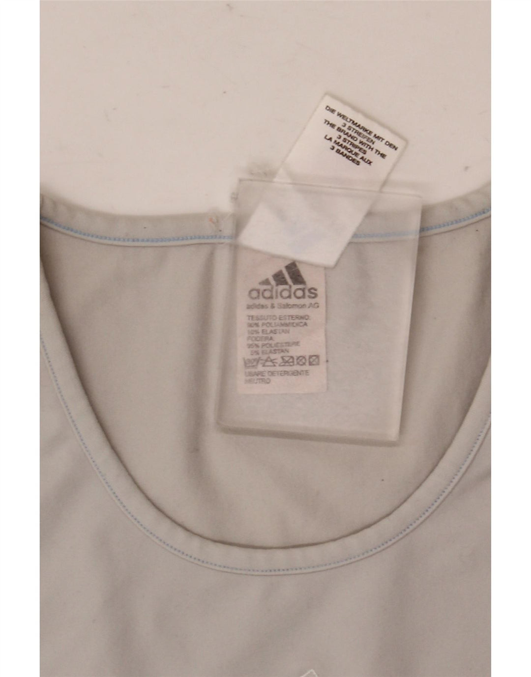 Adidas Damen T-Shirt Top UK 12 Mittelgraues Polyamid