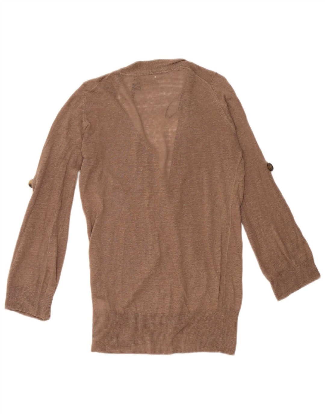 Massimo Dutti Damen-Cardigan-Pullover UK 10 Kleines braunes Leinen