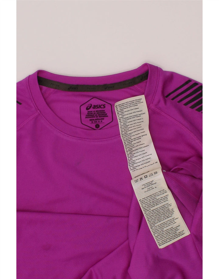 Asics T-Shirt für Jungen, 10–11 Jahre, klein, lila gestreift, Polyester