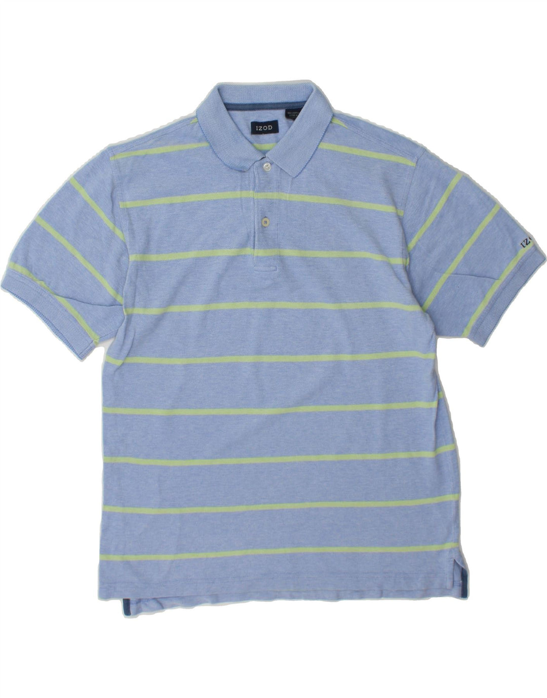 IZOD Mens Polo Shirt Small Blue Striped Cotton Vintage Izod and Second-Hand Izod from Messina Hembry 