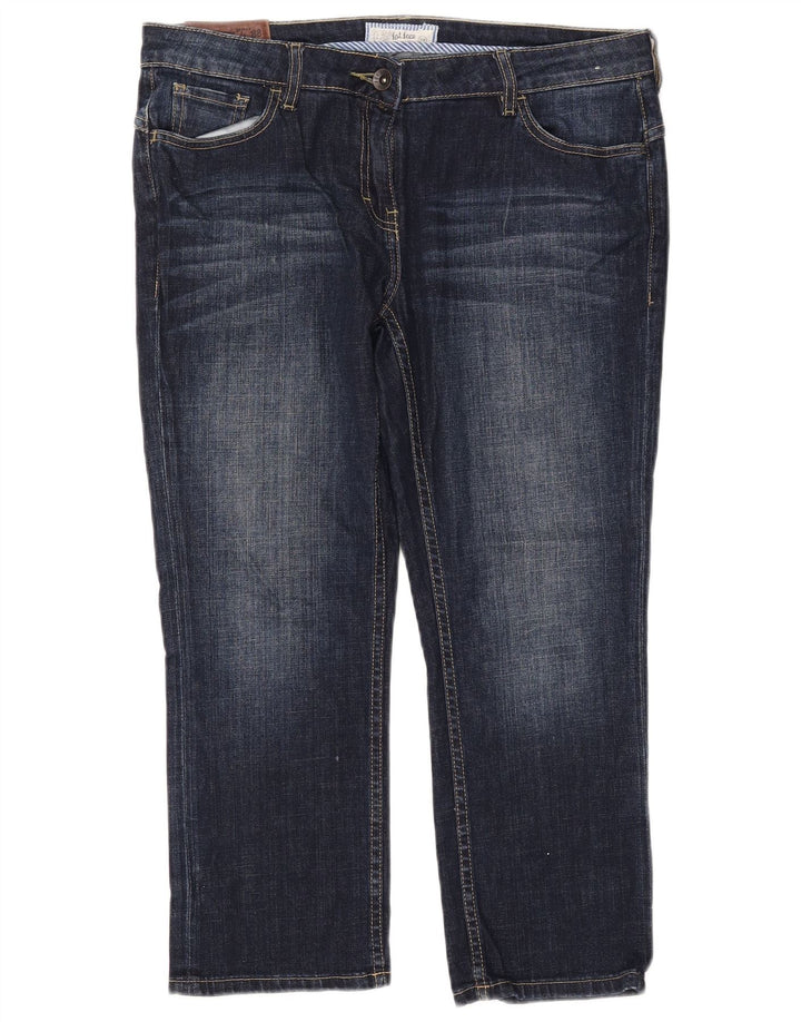 FAT FACE Damen-Cropped-Jeans, UK 14, Größe L, W34, L24, Marineblau, Baumwolle