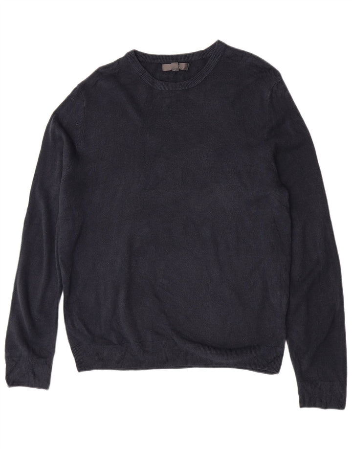 Marks & Spencer Herren-Pullover mit Rundhalsausschnitt, groß, Marineblau, Acryl