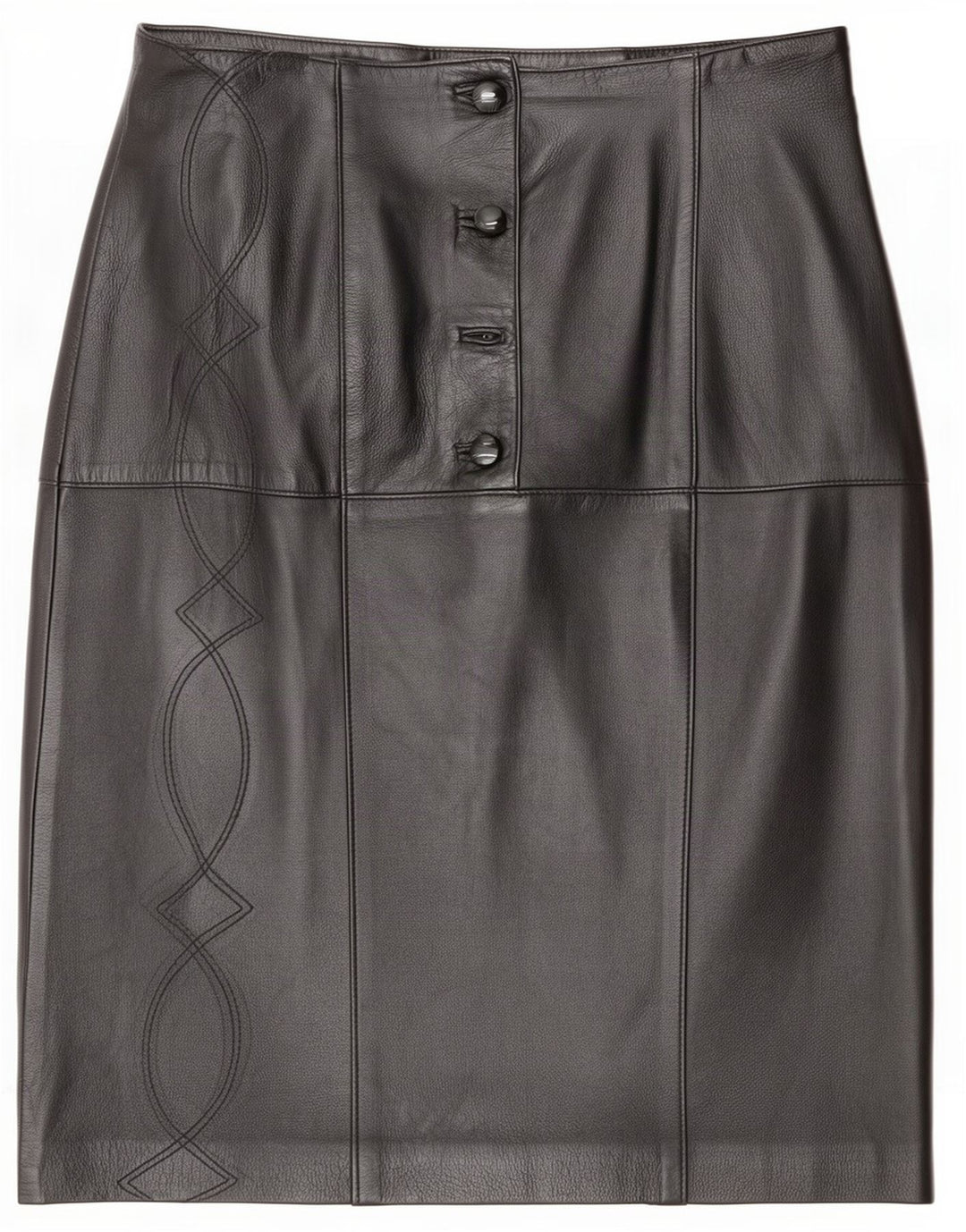Bizzarro Damen Lederrock IT 46 Large W32 Schwarz