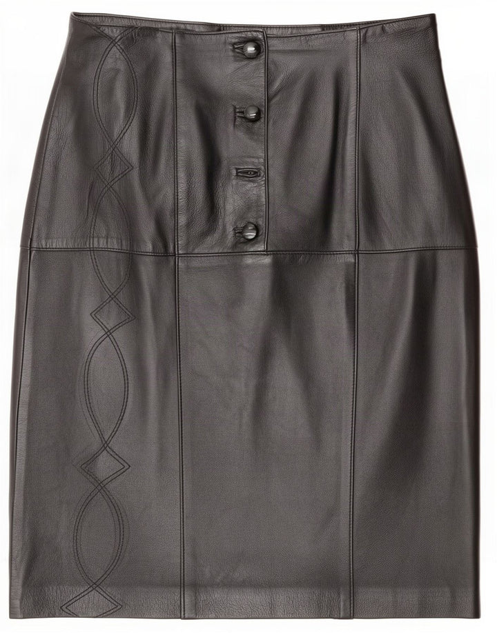 Bizzarro Damen Lederrock IT 46 Large W32 Schwarz