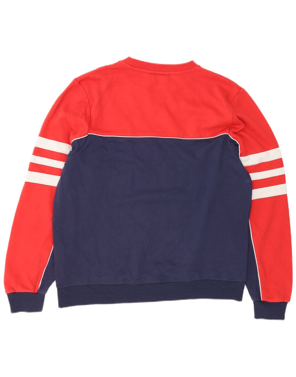 Fila Herren Sweatshirt Pullover XL Rot Colourblock Baumwolle