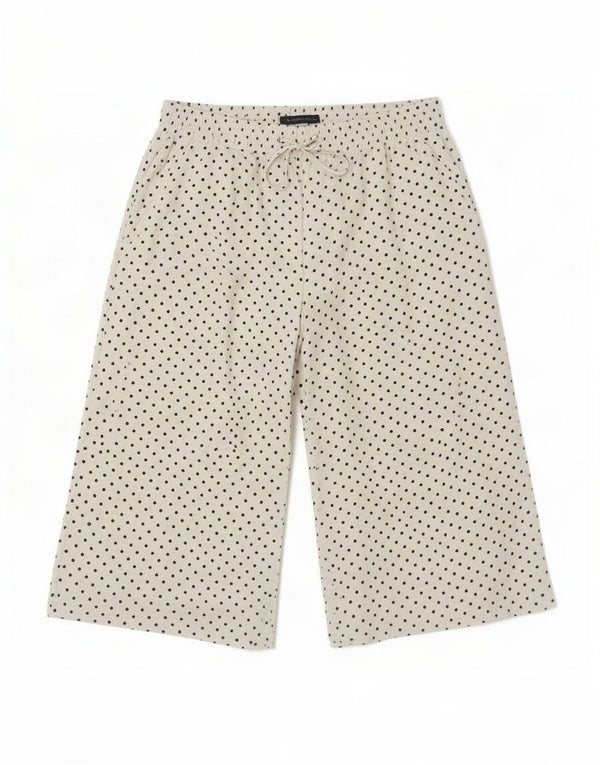 Marks & Spencer Damen Caprihose UK 14 Large W30 L19 Weiß gepunktet