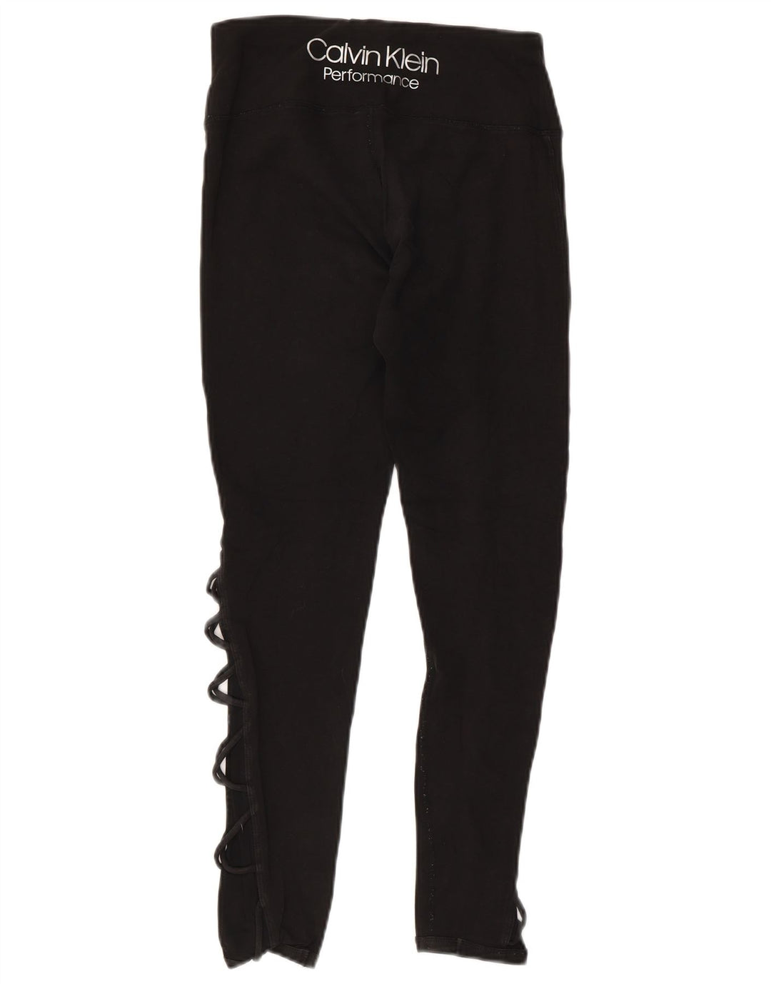 CALVIN KLEIN Damen Grafik-Leggings UK 10 Small Schwarz Baumwolle