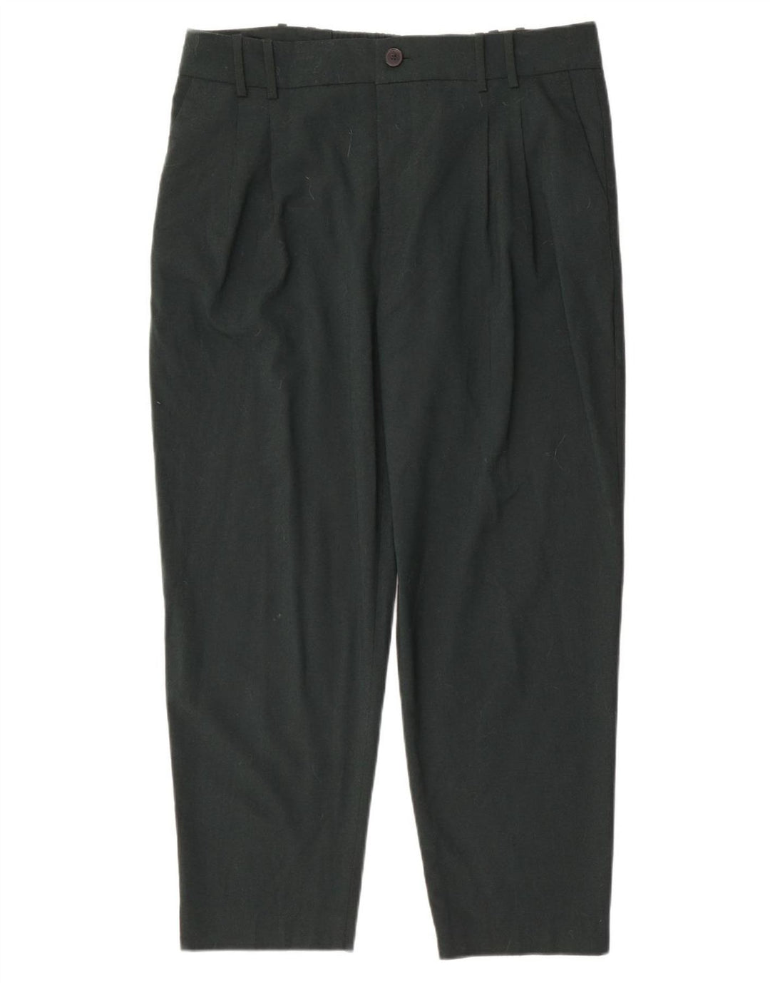 Zara Damen-PEGged-Cropped-Hose XL W36 L26 Grünes Polyester