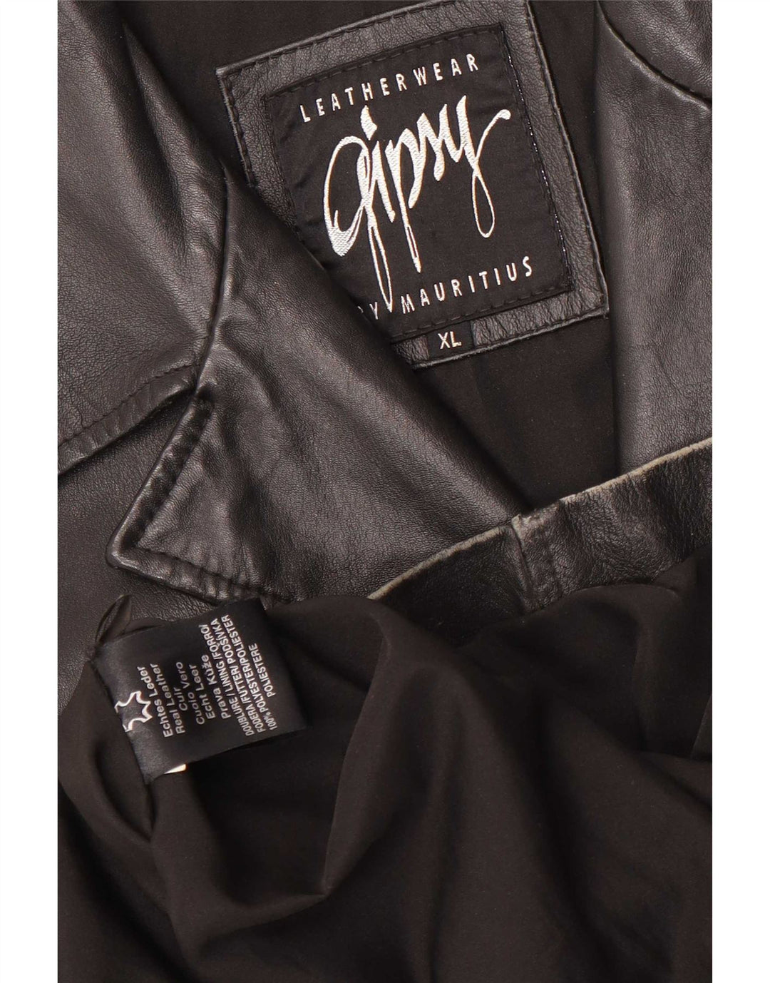 Gipsy Damen Trenchcoat UK 18 XL Schwarzes Leder