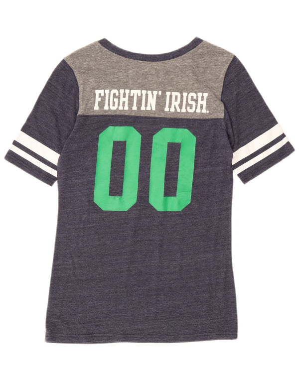 ADIDAS Damen Notre Dame Graphic T-Shirt Top UK 14 Medium Marineblau
