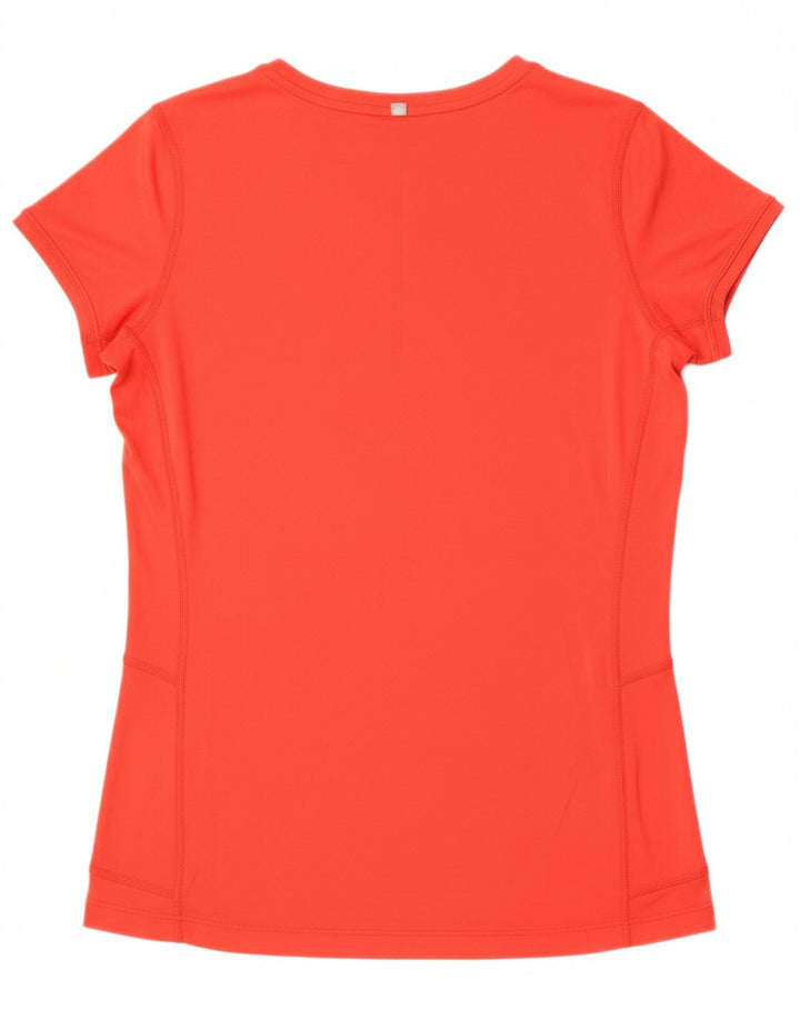 NIKE Womens Dri Fit T-Shirt Top UK 12 Medium Red Polyester